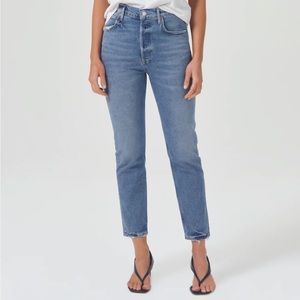 Like-New Agolde Riley High Rise Straight Crop Size 27